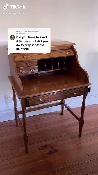 Desk Makeover Process with Secretary and Rolltop Desk