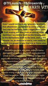 359 Wisdom of Life The Golden Verse Roma Romans 1:13-15