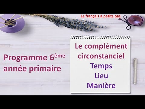 Le complément circonstanciel :de temps, de lieu et de manière.(6ème année primaire)