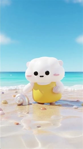 picking up up cute litol sea shells ☁️🐚 #cloudcharacter #calm #cutecore