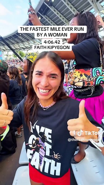 THE FASTEST MILE EVER RUN BY A WOMAN 😱🚀 @FaithKipyegon ran a mile in 4:06.42 at the Breaking4 in Paris 💪 She had the courage to race against the “impossible”: running sub 4 minute mile. She put herself to the limit and set an example of bravery for all the world, for every woman. If it wasn’t today, it will be tomorrow…because we have Faith ❤️ Because no human is limited and no woman is limited! Thanks for making us dream and for making me cry for the emotion 🥹 🙏🏻 @Nike #breaking4 #running