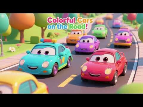 Colorful Cars on the Road 🚗🌈 | Learn Colors & Vehicles | Kids Nursery Rhymes