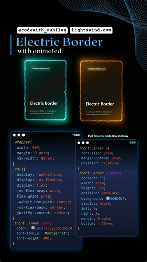Electric Border using CSS #codewith_muhilan #css #cards