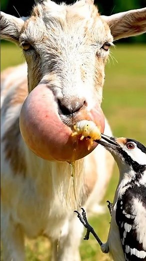 Unbelievable Wildlife Moment: Bird Helps Goat in the Wild!
