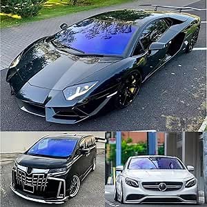 XhuangTech Car Tints for Window, 70% VLT Blue Window Tint for Cars 30" in x 118'' in, Front Windshield Tint UV Heat Blocking, One Way Privacy Window Film Chameleon Blue