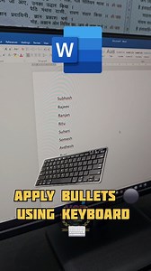 2.7K reactions · 243 shares | Bulleted list in ms word using keyboard #msword #mswordtips #mswordtutorial #mswordtricks #computer #education #explore #teaching #reels #reelsinstagram #reelsfb #vanyaclasses | Vanya Classes | Facebook