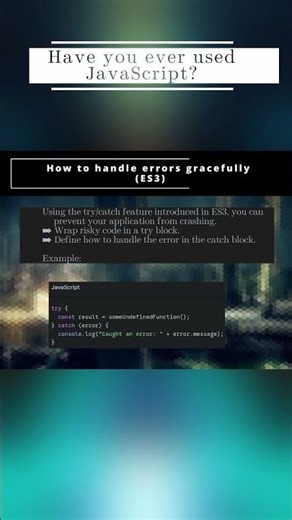 🧬 JavaScript 🧬 How to handle errors gracefully ES3 🧬 #shorts #KGRDevShorts #HowToJavascript