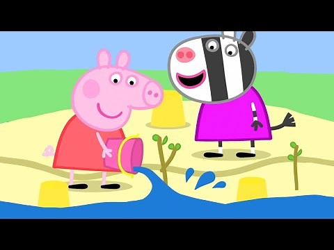 Peppa Pig Makes a Lake with Water