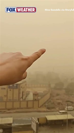 Dust Storm Hides Pyramids of Giza From A Typically Scenic Lookout Near the Wonder of the World