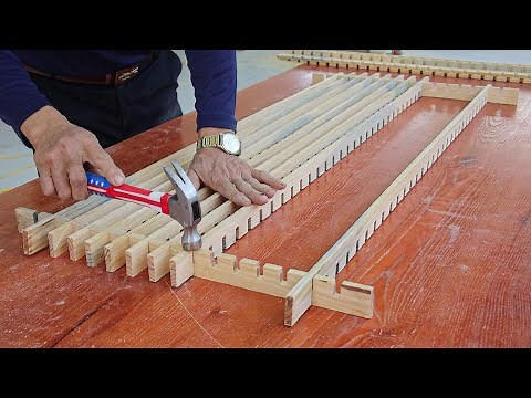 Great Woodworking Ideas And Skills // Build A Unique Design Table From Strips Of Wood