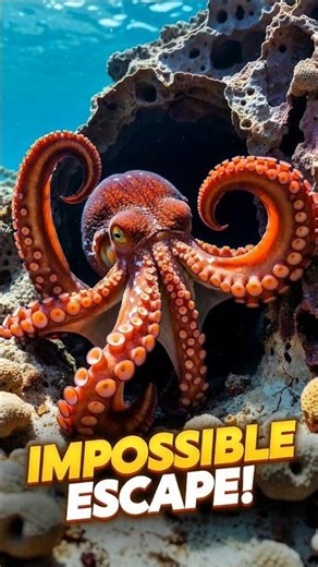 Octopus Escaping Through Tiny Hole🥰 #facts #animals #shorts