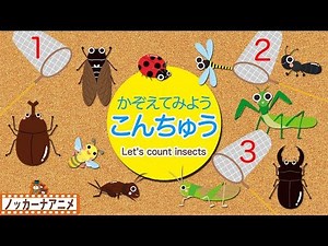 昆虫をかぞえてみよう！1から10までの数字をおぼえる知育動画【赤ちゃん・子供向けアニメ】Let's count insects for kids