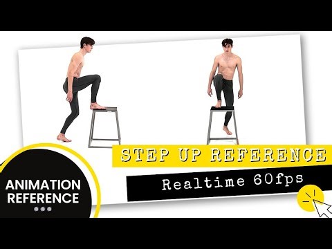 Step up Reference for Animation - Athletic Male | Realtime 60fps | Animation Body Mechanics
