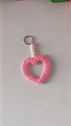 DIY Wool Keychain Tutorial 🧶 | Easy Handmade Keychain #shorts