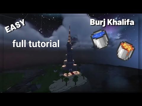 How to make a burj khalifa with lava 🔥+ water 💧 full tutorial 😀