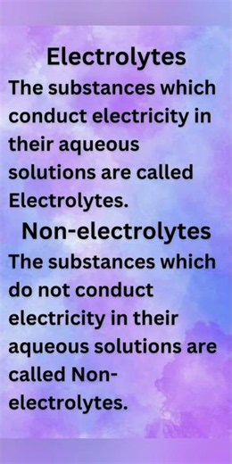 Electrolytes and Non-electrolytes #define #definition #definitions #electrolytes #class11 #class12