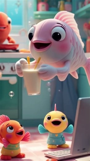 Season 3 🍳🐟 Cozy Fish Family Breakfast | Stuffed Animal Cooking Moments 🧡Ep 1