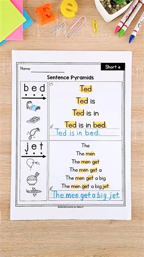 MyNerdyTeacher by Alina V on Instagram: "👀 Are you ready to say goodbye to boring reading lessons and hello to a world of exciting decodable sentences? Our Decodable Pyramid Sentences are the perfect way to help your students become confident and fluent readers. ✨ Head to my bio to get the link! 🎉 ✉️ Comment "bundle" if you'd also like the link sent to your DMs! 👉 https://mynerdyteacher.com/products/sentence-pyramids If you’re a Kindergarten, 1st Grade, or 2nd Grade teacher and you want to im