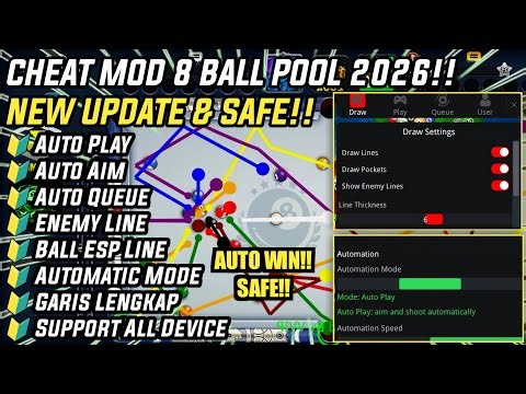 CHEAT 8 BALL POOL MOD MENU APK ANTI BANNED || NO ROOT WORK ALL DEVICE