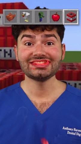 Minecraft movie foods vs teeth?