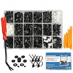 465 Pcs Car Retainer Clips & Plastic Fasteners Kit - 19 Most Popular Sizes Auto Push Pin Rivets Set -Door Trim Panel Clips Compatible with GM Ford Toyota Honda Chrysler