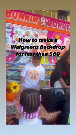 Yes! This Backdrop was made with Banners I got printed in under 1hr from @walgreens using their 50% off PROMO CODE 😍 The kids had a Fall Festival and they said there was a table competition so Ofcourse we showed out. For a more in depth step by step of how this was achieved, Click Subscribe on my Instagram Profile. Link in my bio 💗 #DunkinDonuts #Dunkin #Backdrop #DIYBackdrop #DIY #DIYDecor #PartyDecor