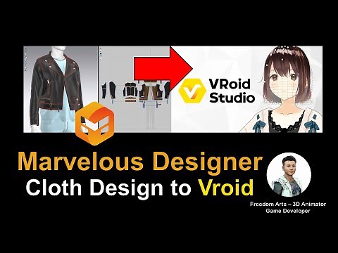 Marvelous Designer to Vroid Studio - New Cloth Design Full Tutorial