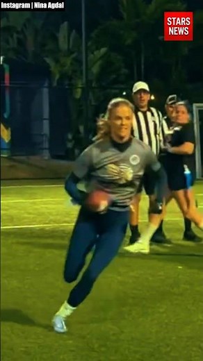Logan Paul’s Wife Nina Agdal Shows Football Skills! 🏈😳
