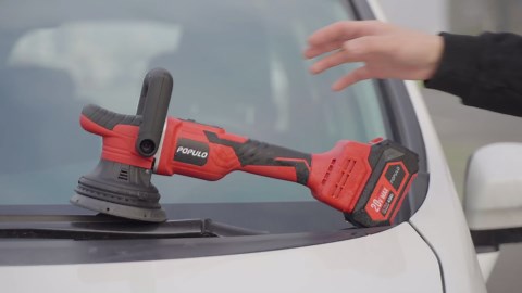 POPULO 20V Cordless Car Polishing Kit with 4.0 Ah Batteries - 7-Speed Adjustment for Effortless Car Detailing, Waxing, and Polishing