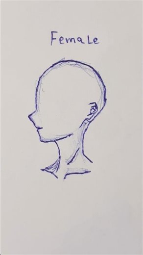 Side head drawing tutorial 👥 #tutorial #art #howtodraw #shorts