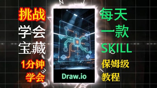 挑战每天只用1分钟学会1个宝藏Skills——Draw.io，实现高质量图表自由，保姆级教程！