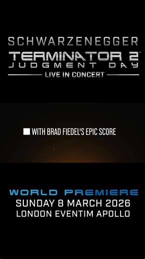 19K views | Terminator 2: Judgment Day will be presented Live in Concert for the first time in a world premiere event at London’s Eventim Apollo on Sunday 8 March 2026, marking the film’s 35th anniversary. James Cameron’s groundbreaking sequel will be brought to life by a musical ensemble performing its powerful, industrial soundscape score in sync with the film that redefined the action genre. Tickets on sale now. | AEG Presents UK | Facebook