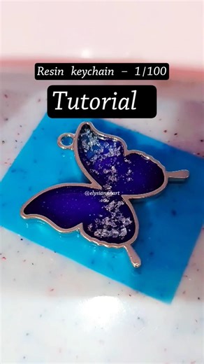 beautiful resin keychain tutorial - 1/100 ✨💕| free resin art class for beginners 🙌|#resinartist #art