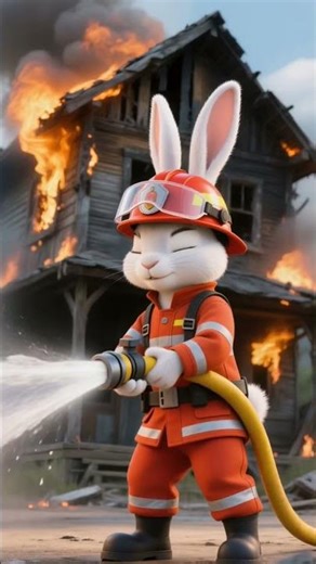 “Firefighter Bunny Saves the Day! 🚒🔥 | Cute 3D Animation