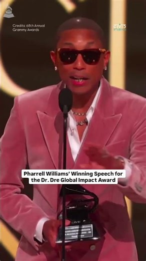 Pharrell Williams Award Winning Speech for the DR. Dre Global Impact Award at the Grammy Awards 2026