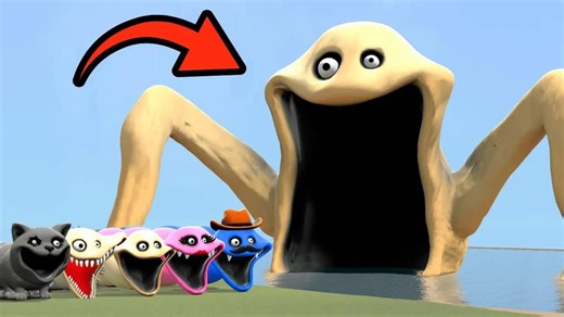 🤯 惊到呆滞！Garry's Mod 惊现 Roblox 饥饿海虫，跨游戏怪兽捕捉名场面!