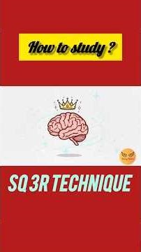 What is SQ 3R technique?#StudyTips#SQ3R #LearningHacks#StudySmart #ExamPreparation #EducationShorts