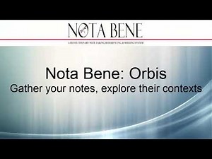 Nota Bene Software Tutorials: Use Orbis to search and gather your notes