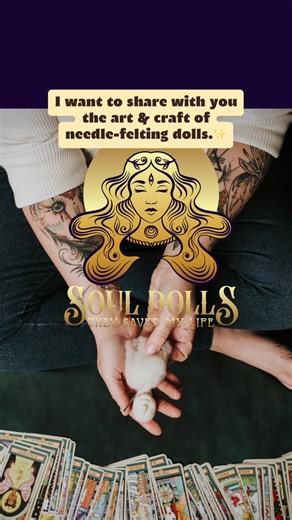 The minute I received my needles and wool I began making dolls. I waws not yet in a course but rather using my intuitiion and genetic memory to create. It was clear as I progressed in my learning of doll-making that sharing the doll was indeed linked to my purpose. After building a clinic, and teaching soul/energetic work- I would dedicate myself to bridging my knowledge of the spiritual world wiht the create of art of needle-felting dolls. Thus Soul Dolls was born. A process of doll-making that