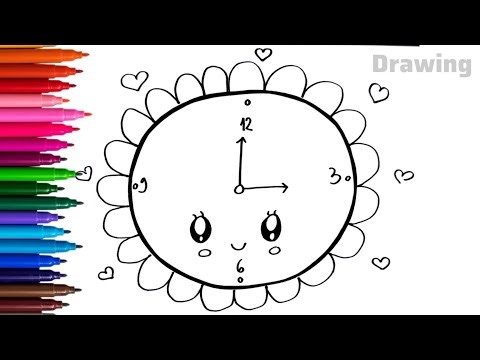 Clock Drawing | How To Draw A Cute Clock | Drawing For Kids