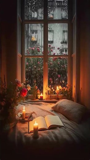 From Bedroom window Sound of Thunderstorm and rain