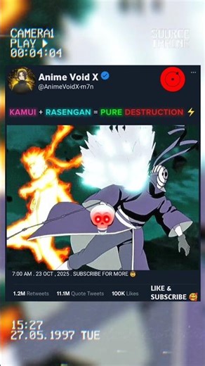 Kamui + Rasengan = Pure Destruction ⚡#shorts #animeedit
