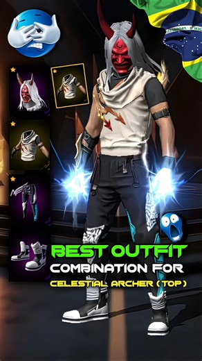 Best Outfit Combination For Celestial Archer ( Top ) 🇧🇷 Free Fire || #shorts #freefire