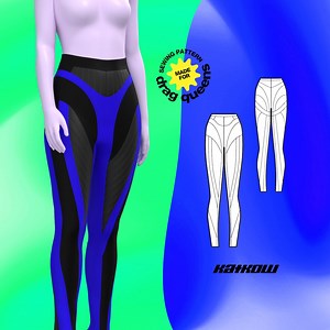 Stretch Colorblock Leggings Sewing Pattern (sizes XS-4X) - PDF Drag Queen Costume Pants - Etsy