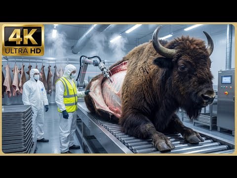 Inside a Modern American Bison Processing Facility | Full Industrial Utilization (Full Process)