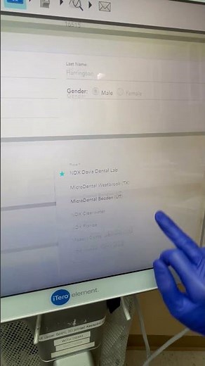 Making the correct selections on the iTero scanner