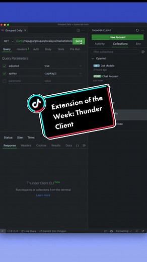 Extension of the Week: Thunder Client! #programming #techtok #vscode #edutok #codetok