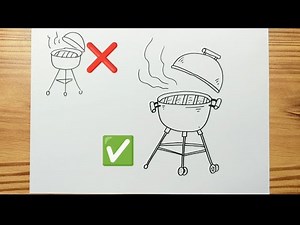 How to draw BARBEQUE GRILL Easy | Easy Drawing