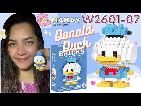 HOW TO BUILD DONALD DUCK W2601-07 LEGO MINI BRICKS TUTORIAL (bahasa)