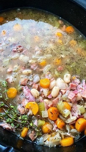 Crockpot ham and bean soup is a classic, hearty soup that uses ham, white beans, and vegetables. This soup is a classic for a reason – it’s easy to make, uses affordable ingredients, and has comforting, savory flavors. No soaking required for the white beans! ⏺️ The blog post includes slow cooker and Instant Pot instructions. I have not made this on the stove-top. 🌟More info: https://fitslowcookerqueen.com/crockpot-easy-ham-bean-soup/ . . . . . . . . . . . #fitslowcookerqueen #slowcooker #slowc